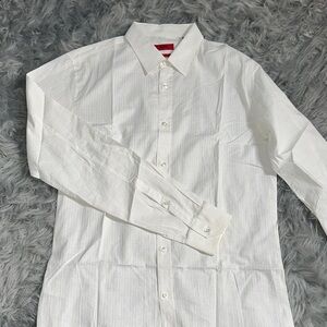 HUGO White Textured Dress Shirt